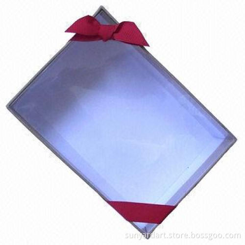 Woven ribbon bow with elastic band, for paper box